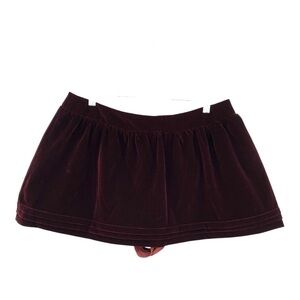 Cider Low Rise Layered Skort Women’s Large Skater Shirt Velvet Dark Burgundy